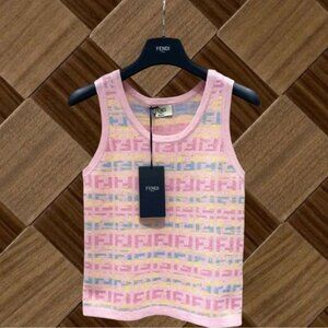 Fendi Pink Multicolor Tank Top